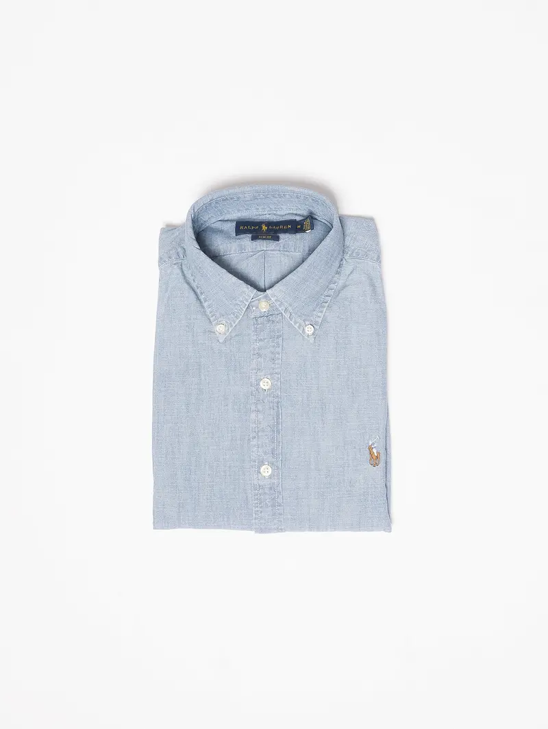 Indigo Slim Fit Button-Down Shirt 1