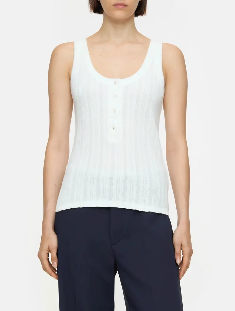 Ivory Ribbed Slim-Fit Top 1