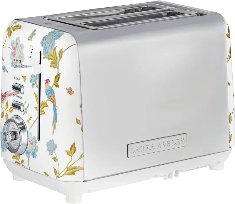 Laura Ashley Elveden White 2-Slice Toaster – 850W Vintage-Inspired Design 1