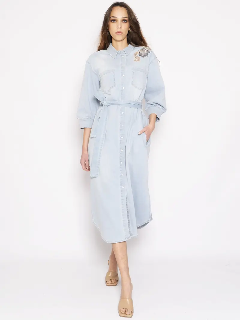 Light Wash Denim Shirt Dress 1