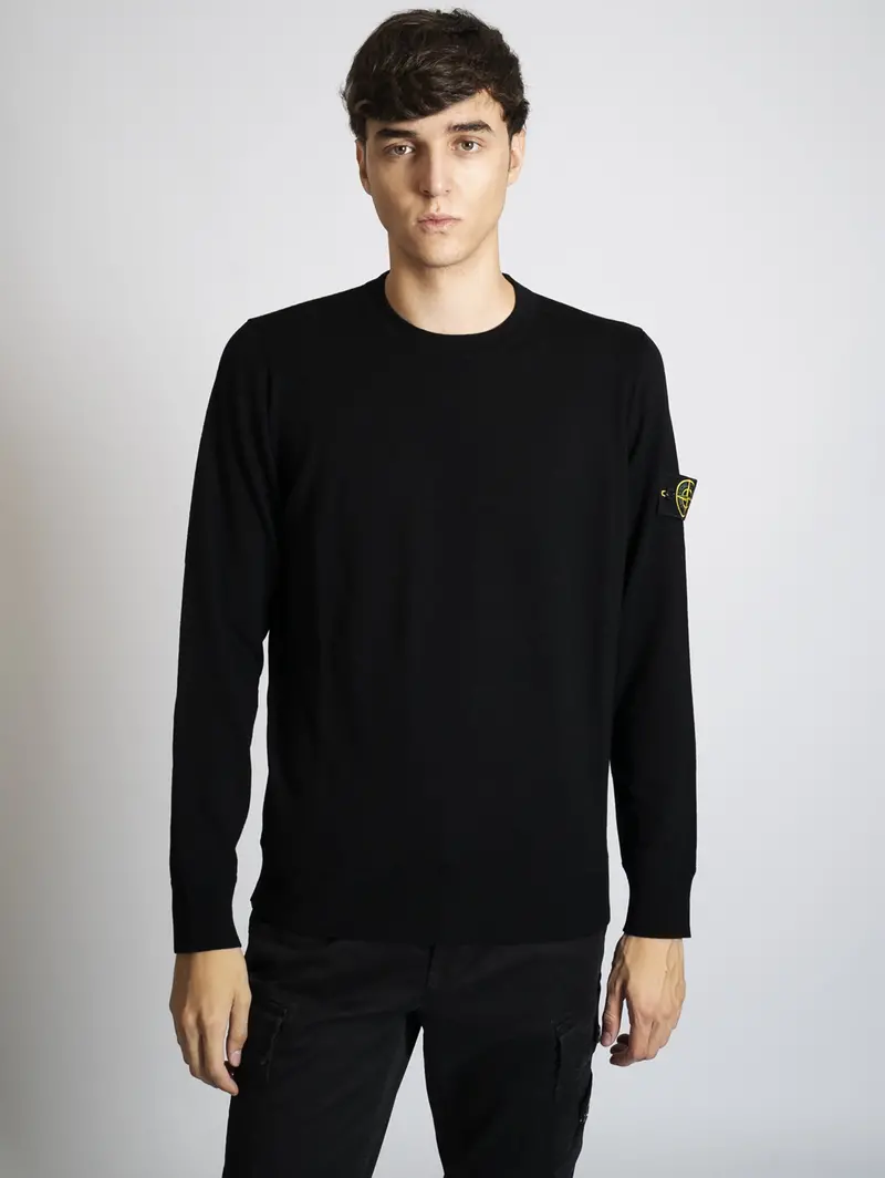 Lightweight Black Wool Knit Top 1