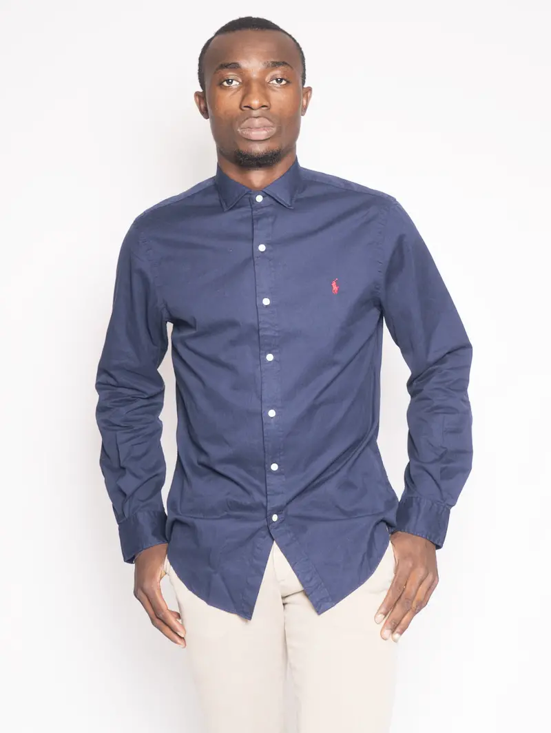 Lightweight Slim-Fit Cotton Shirt In Navy 1
