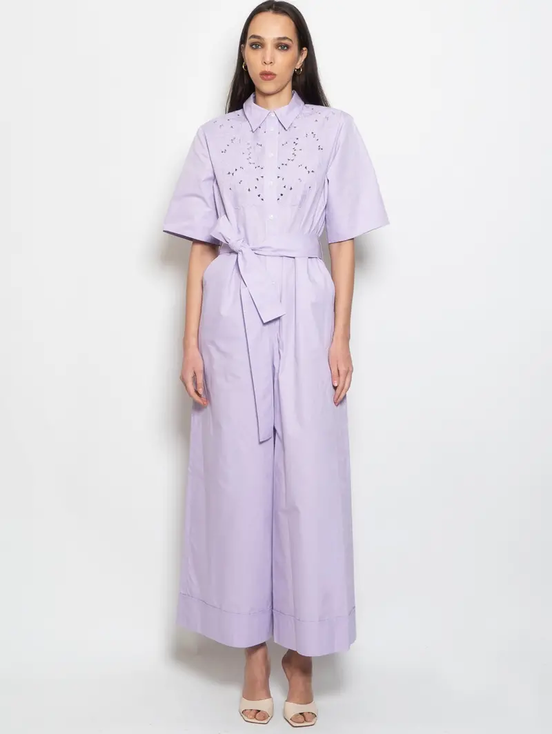 Lilac English Embroidery Jumpsuit 1