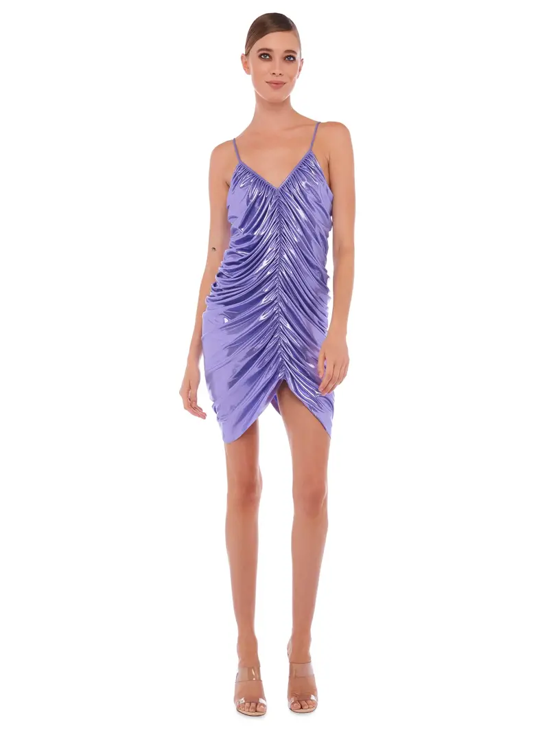 Lilac Stretch Lamé Mini Dress 1