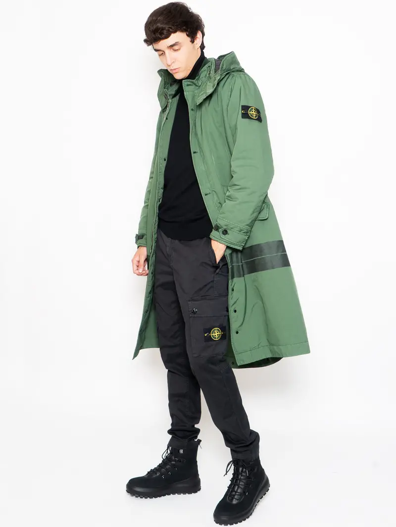 Long Green Hooded Parka 1