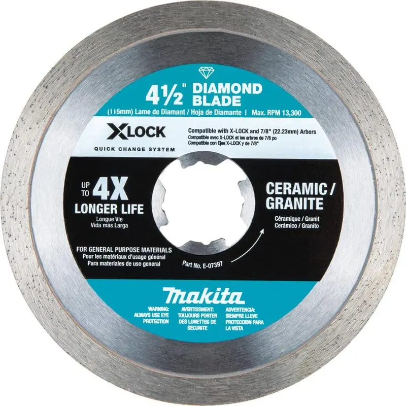 Makita X-Lock 4.5-Inch Continuous Rim Diamond Blade For Ceramic Tile And Granite 1