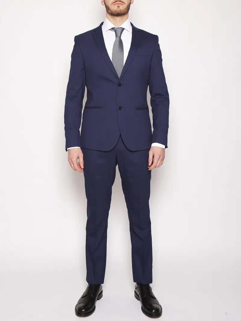 Manuel Ritz Navy Slim-Fit Techno-Stretch Suit 1