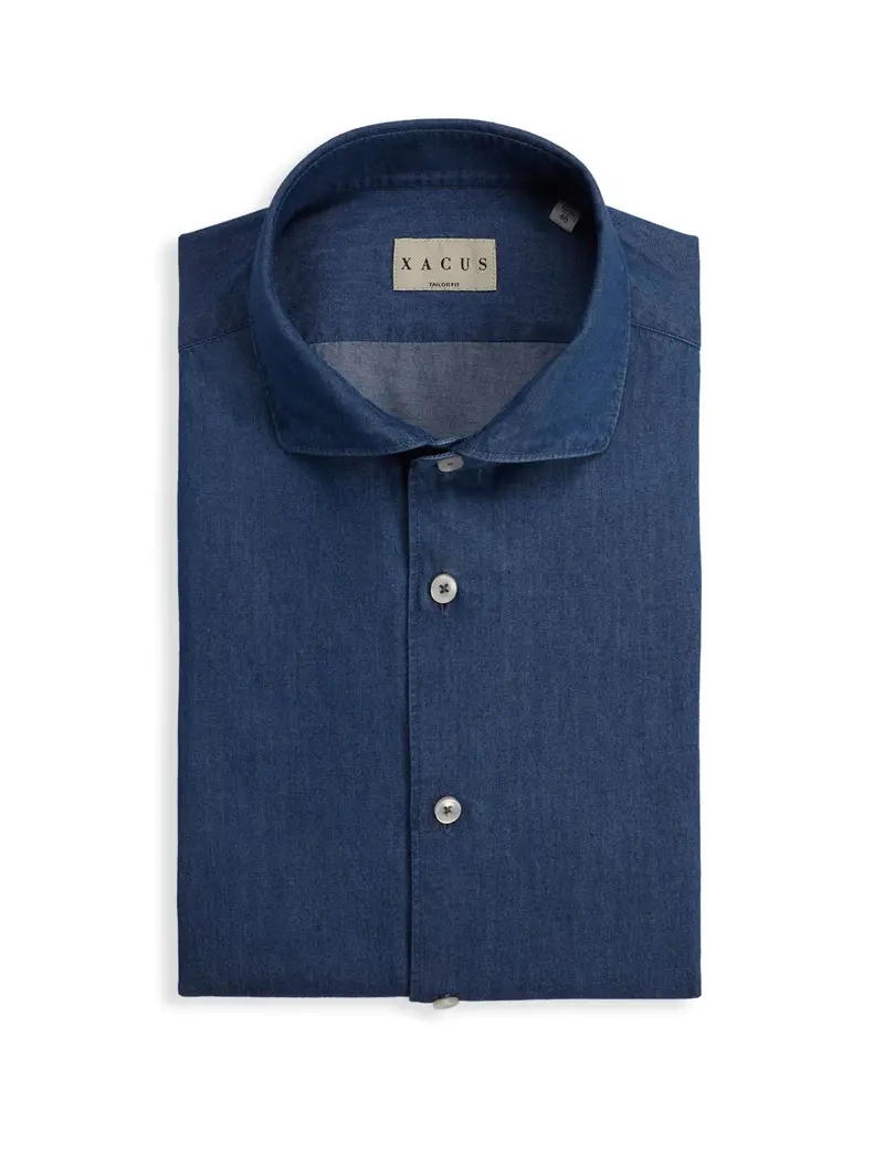 Medium Blue Classic Denim Shirt 1
