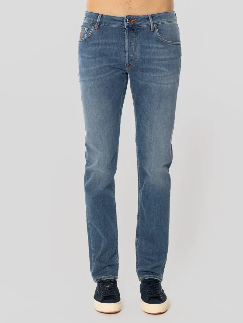 Medium Blue Stretch Denim Jeans – Ravello Fit 1