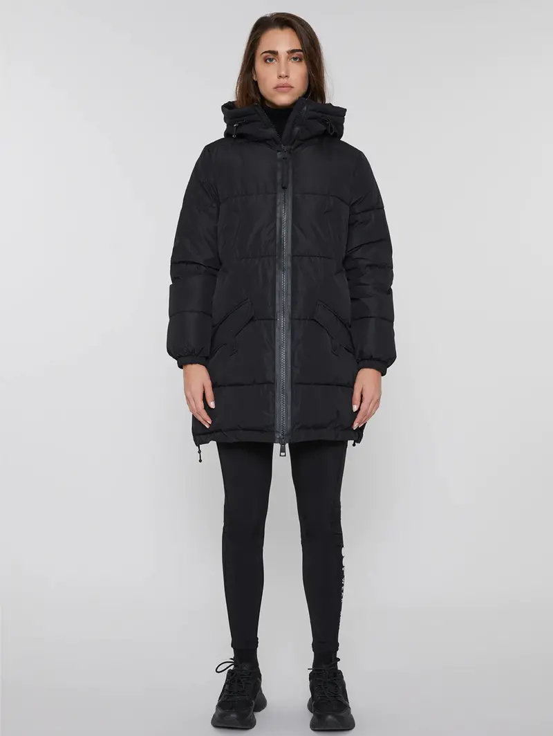Mid-Length Padded Jacket In Black 1