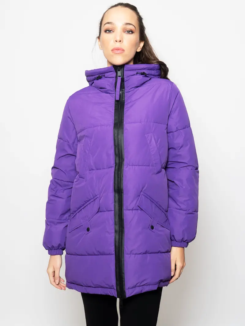 Mid-Length Padded Jacket In Violet 1