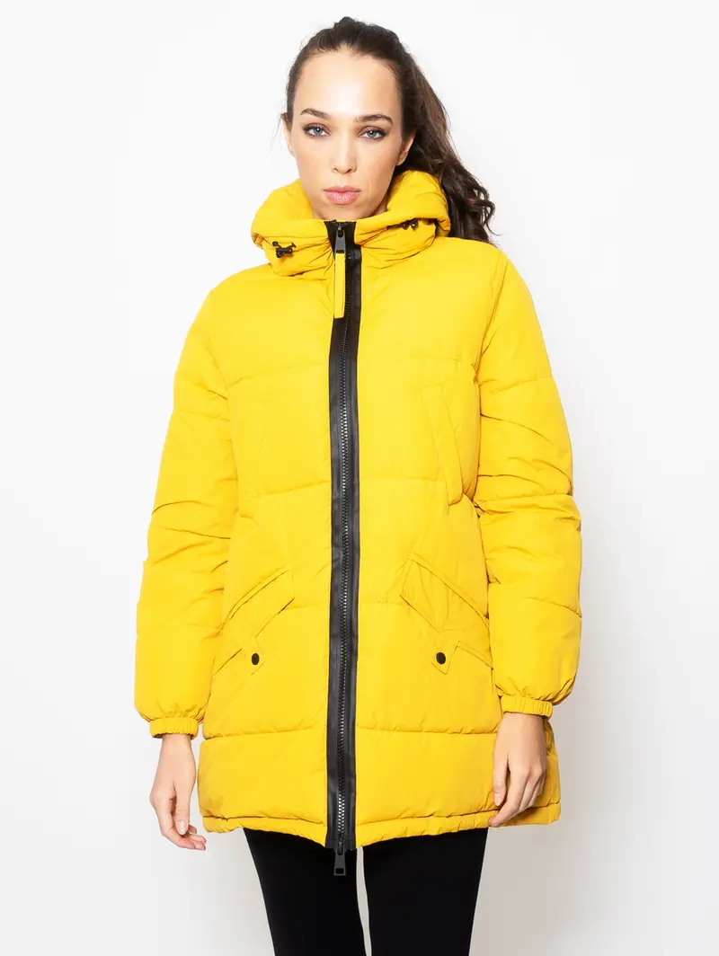 Mid-Length Padded Jacket In Yellow 1