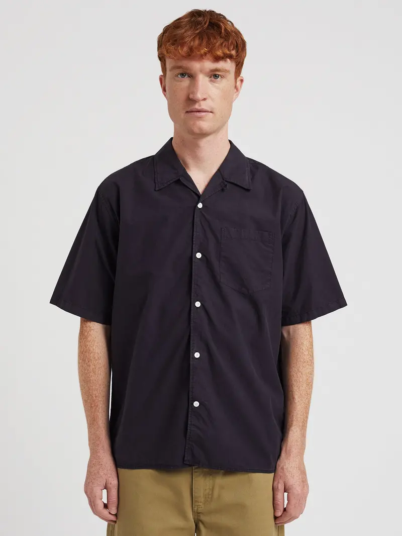 Midnight Blue Poplin-Tencel Casual Shirt 1