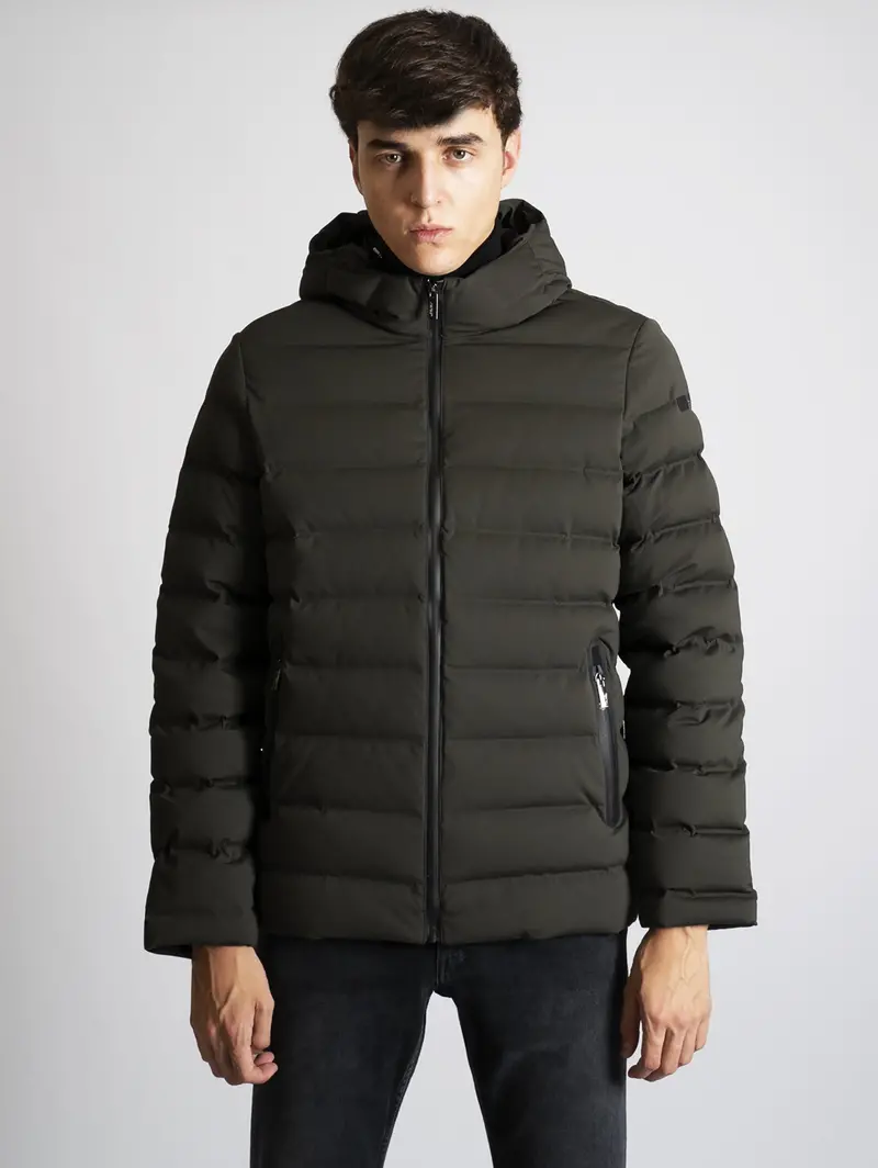 Military Green Hooded Short Puffer 1