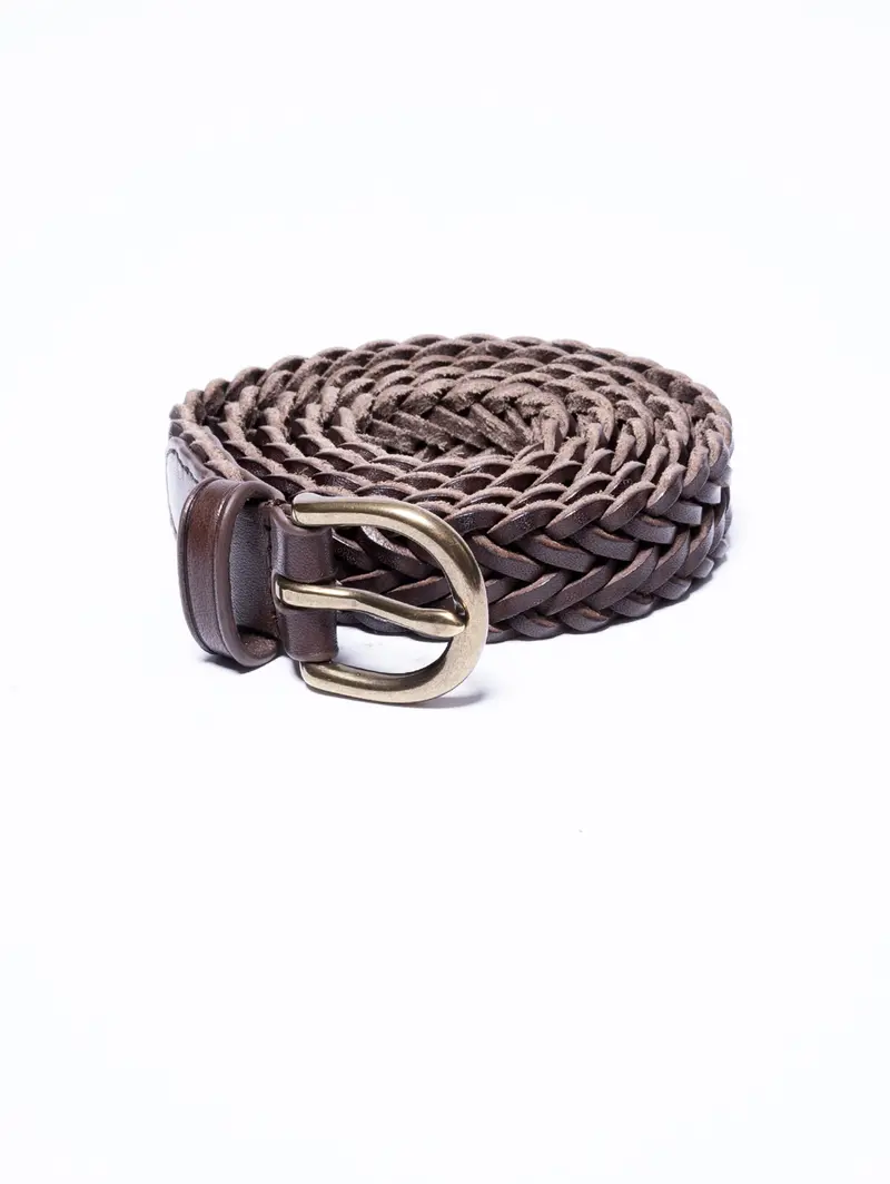 Minimalist Brown Leather Waist Belt 1