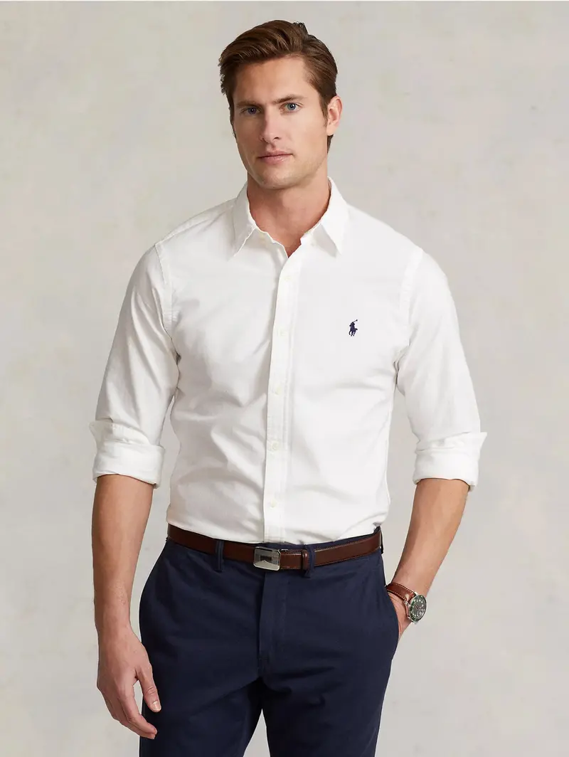 Monochrome White Oxford Shirt With Logo 1