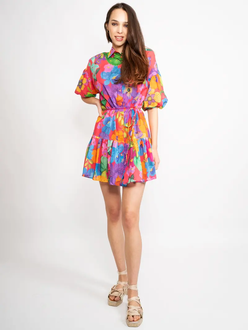 Multicolor Floral Chemisier Dress 1