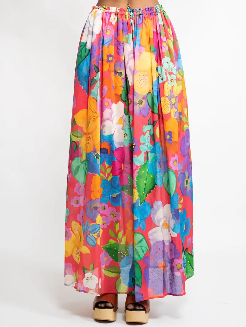 Multicolor Floral Maxi Skirt 1
