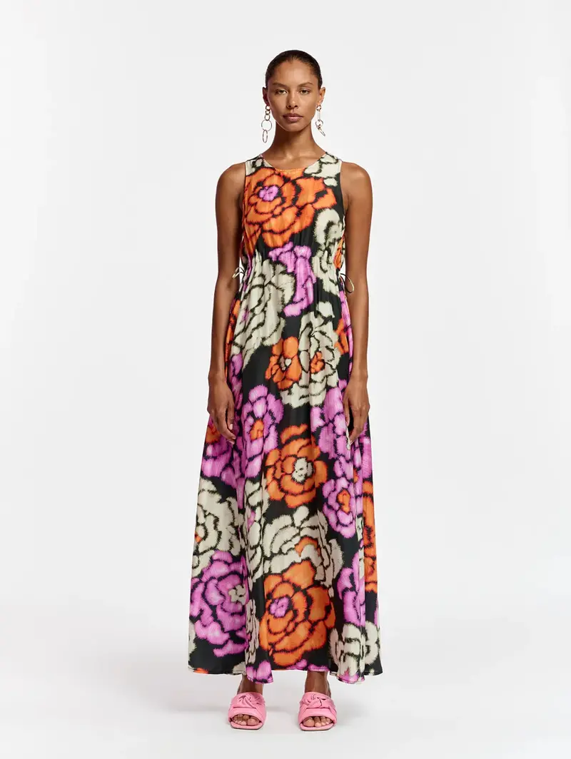 Multicolor Floral Silk Dress 1