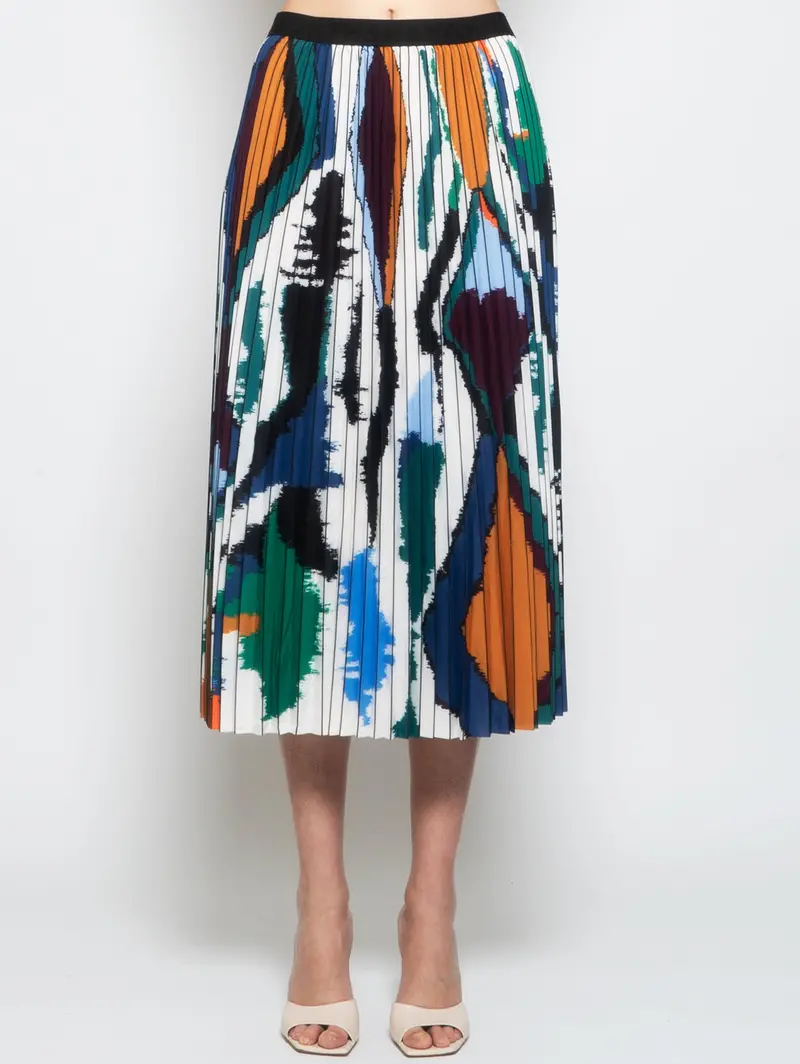 Multicolor Pleated Skirt 1
