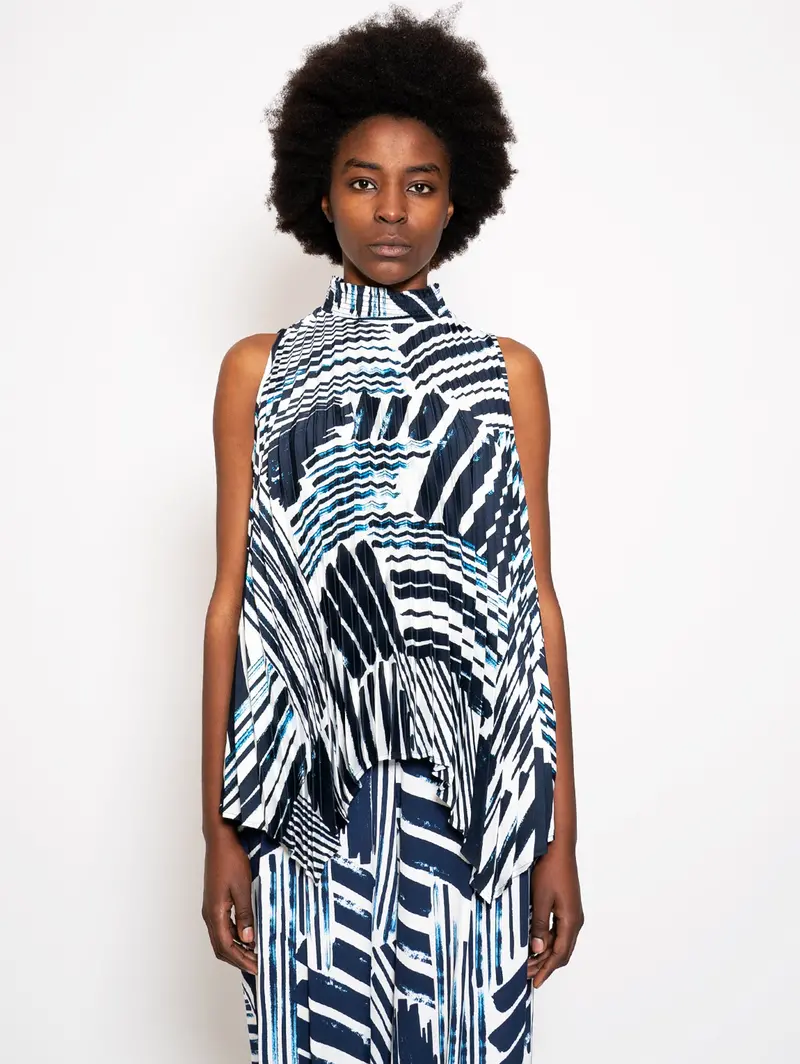 Multicolor Pleated Top 1