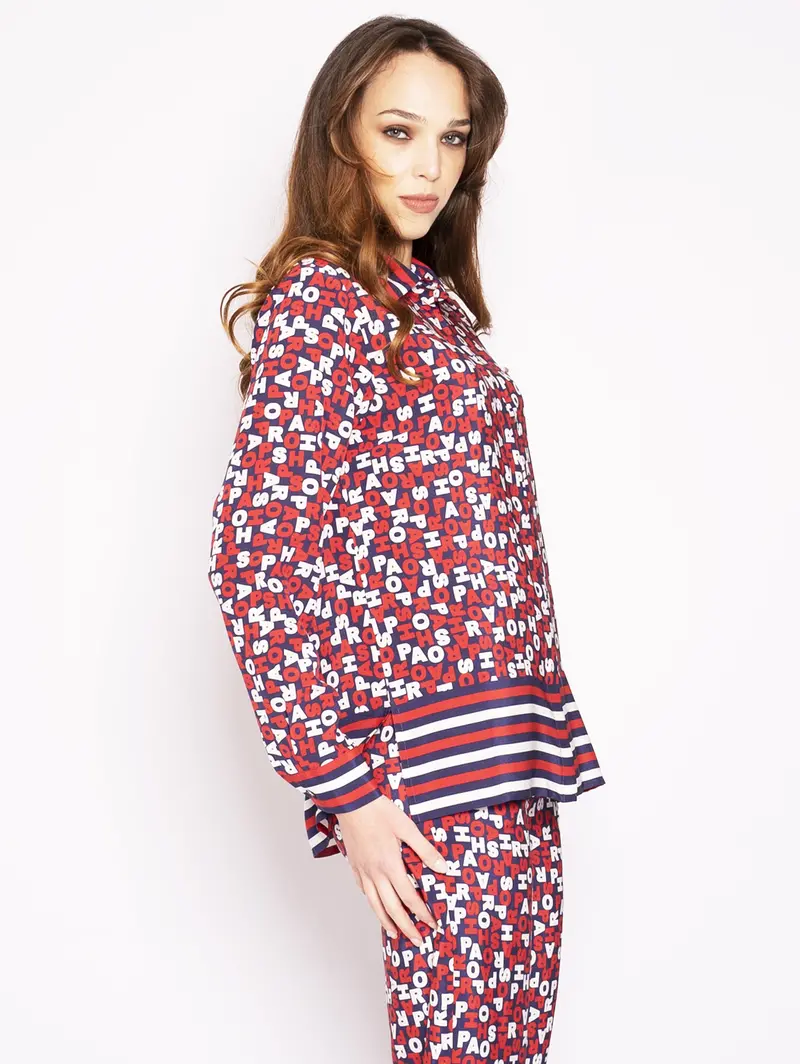 Multicolor Printed Silk Blouse 1