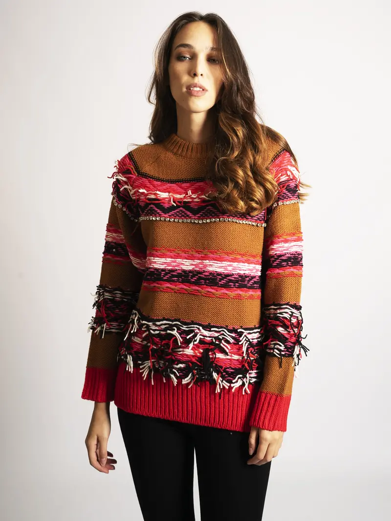 Multicolor Striped Knit Top 1