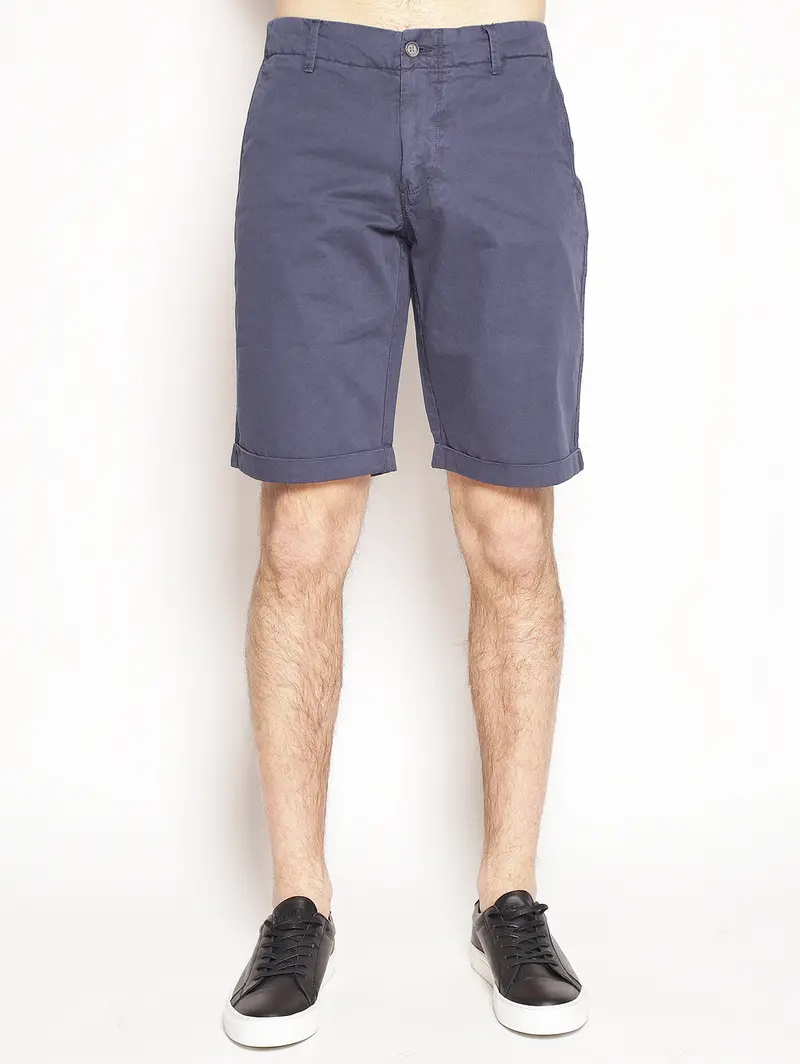 Navy Cotton Bermuda Shorts 1