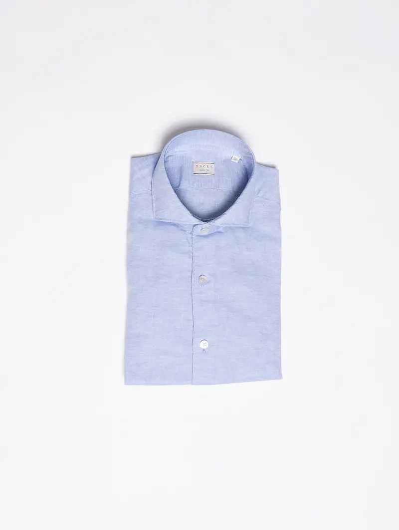 Navy Linen-Blend Casual Shirt 1
