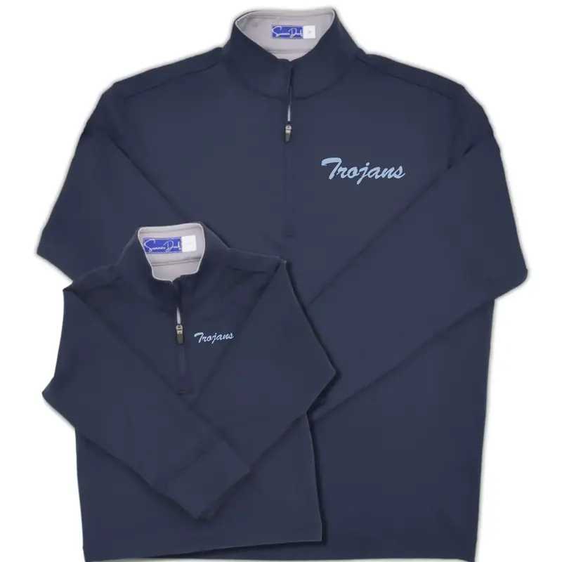 Navy Performance-Fabric Pullover Sweatshirt 1