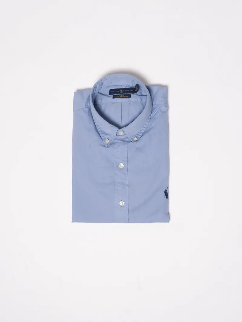 Navy Slim Cut Cotton Shirt 1