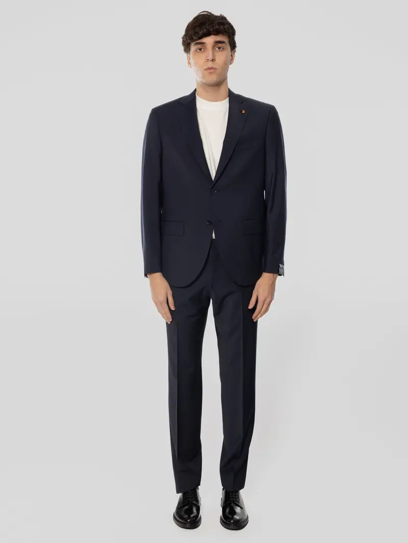 Navy Virgin Wool-Blend Tailored Suit 1