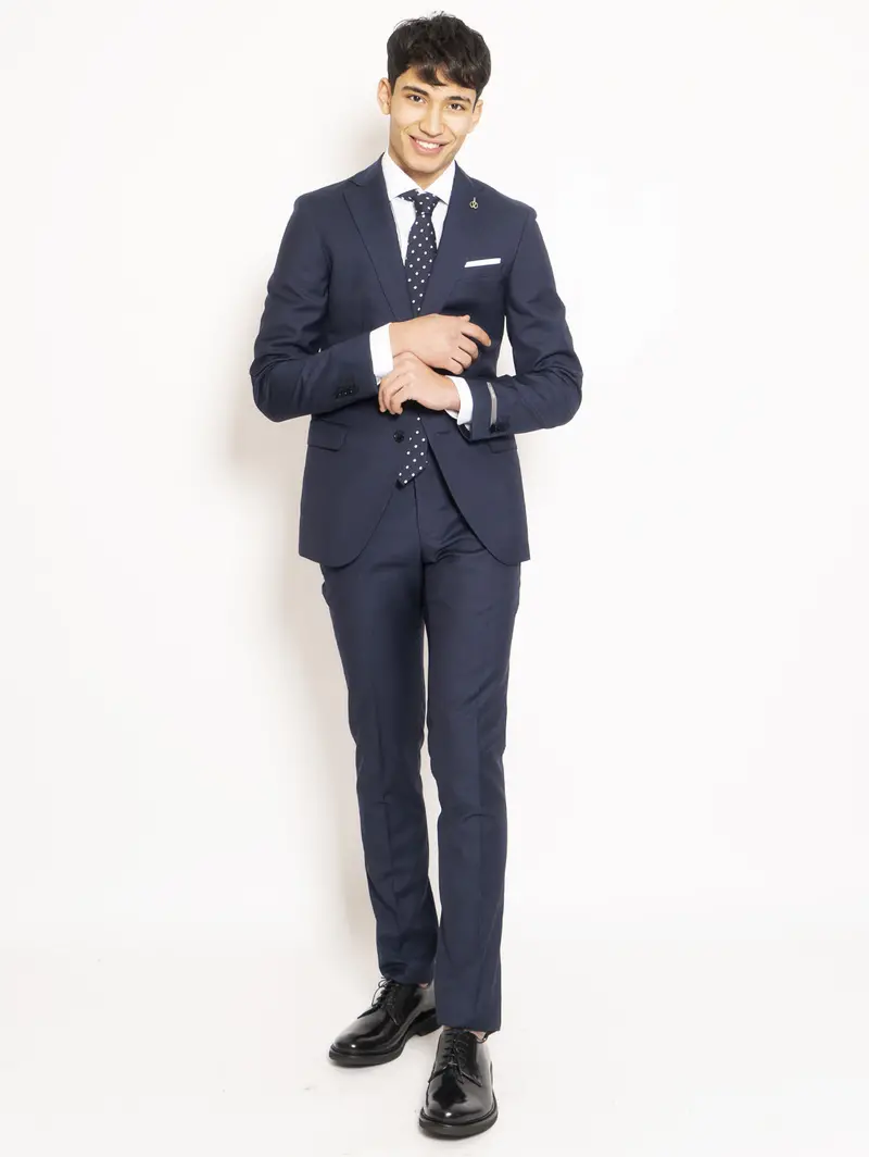 Navy Wool Fresco Suit 1