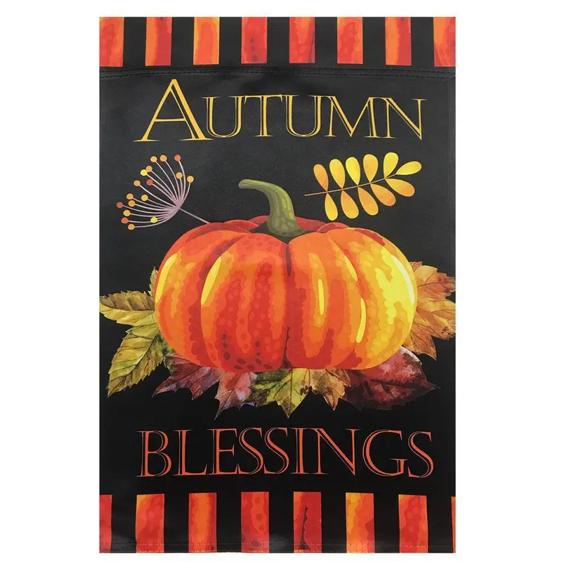 Northlight Autumn Blessings Outdoor Garden Flag – 40 In. X 28 In. Pumpkin & Fall Harvest Design 1