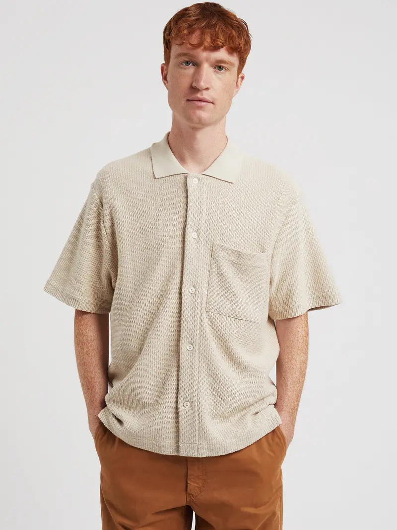 Oatmeal Short-Sleeve Jersey Shirt 1