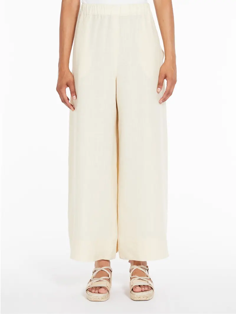 Optic White Linen Trousers 1