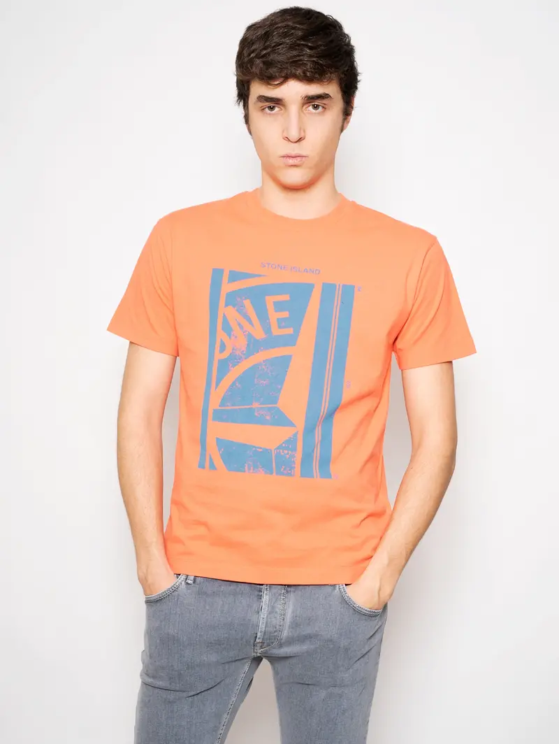 Orange Graphic Cotton T-Shirt 1