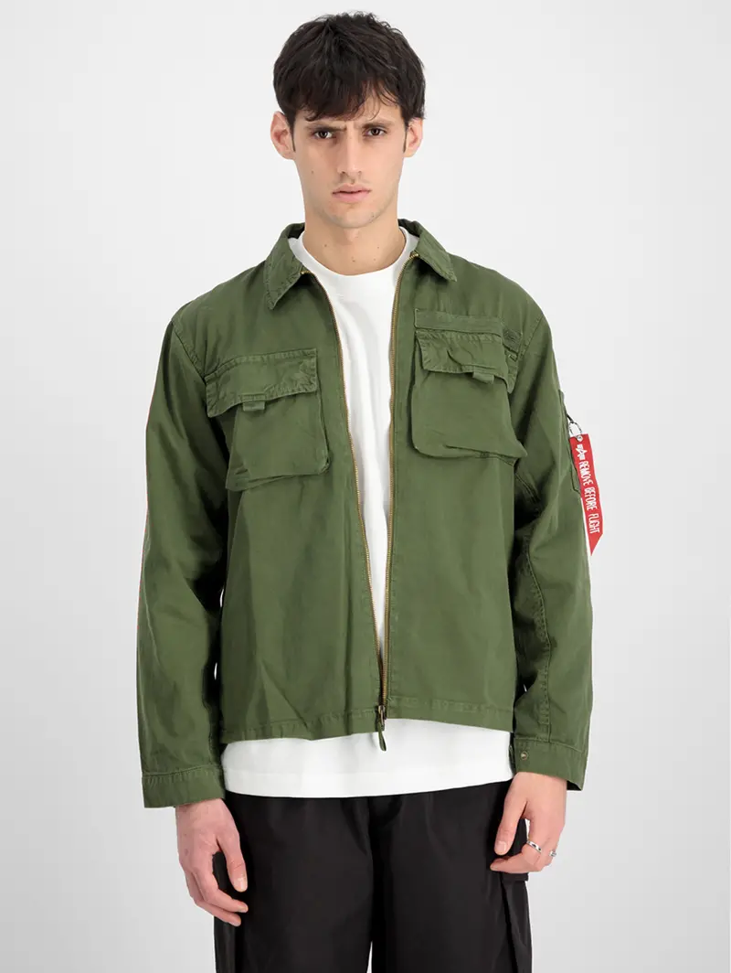 Overshirt In Green Cotton Twill 1