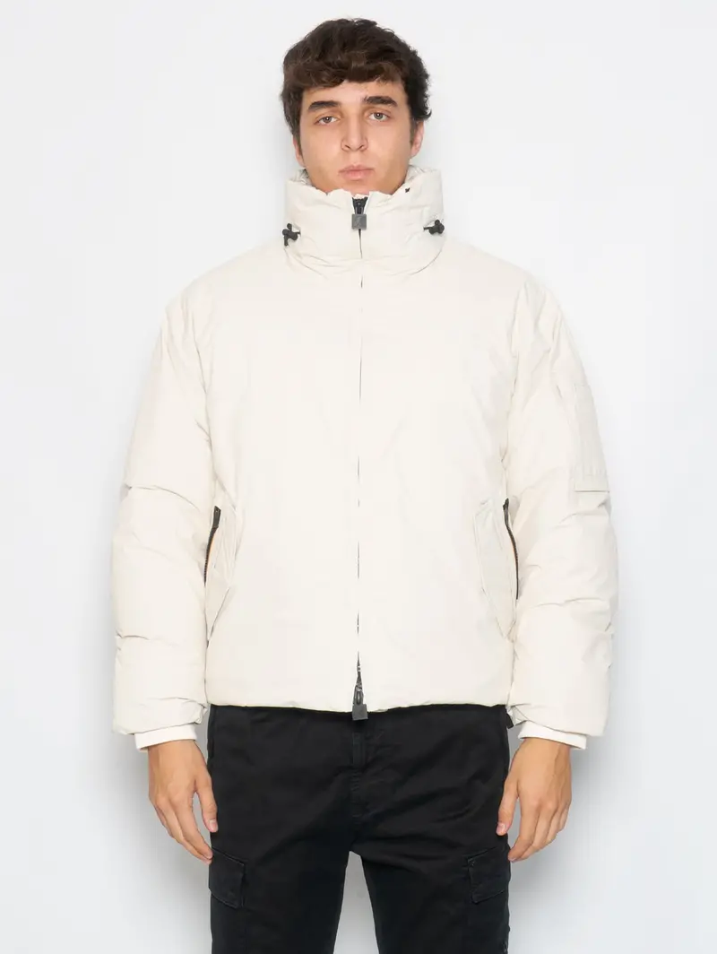 Oversized Beige-And-Ecru Ripstop Down Jacket 1