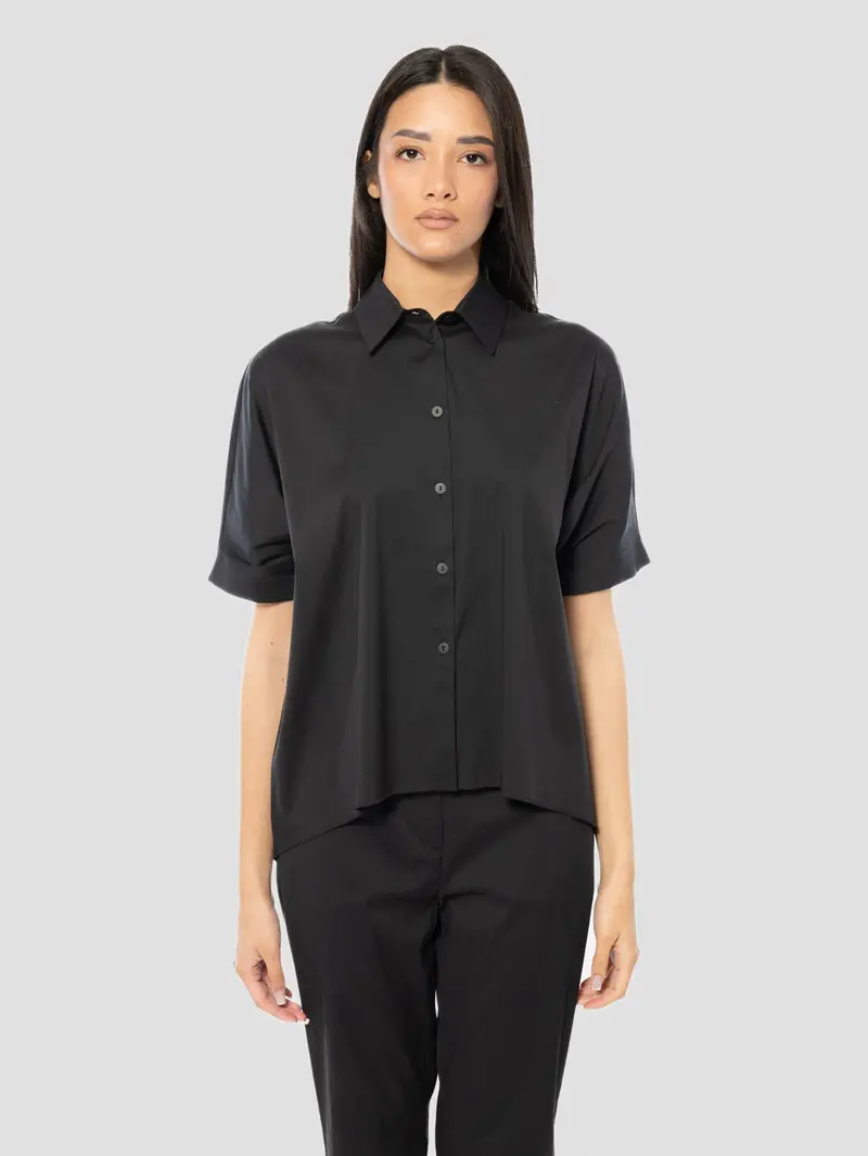 Oversized Black Short-Sleeve Shirt 1