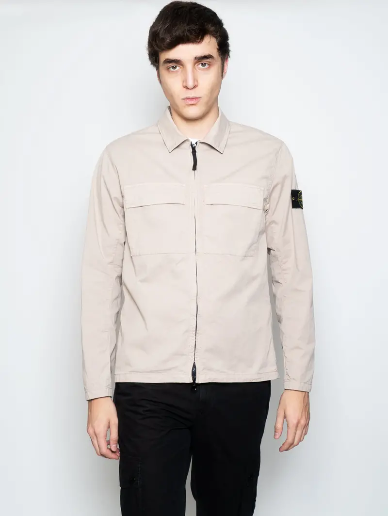 Oversized Cotton Twill Shirt In Dove Grey 1