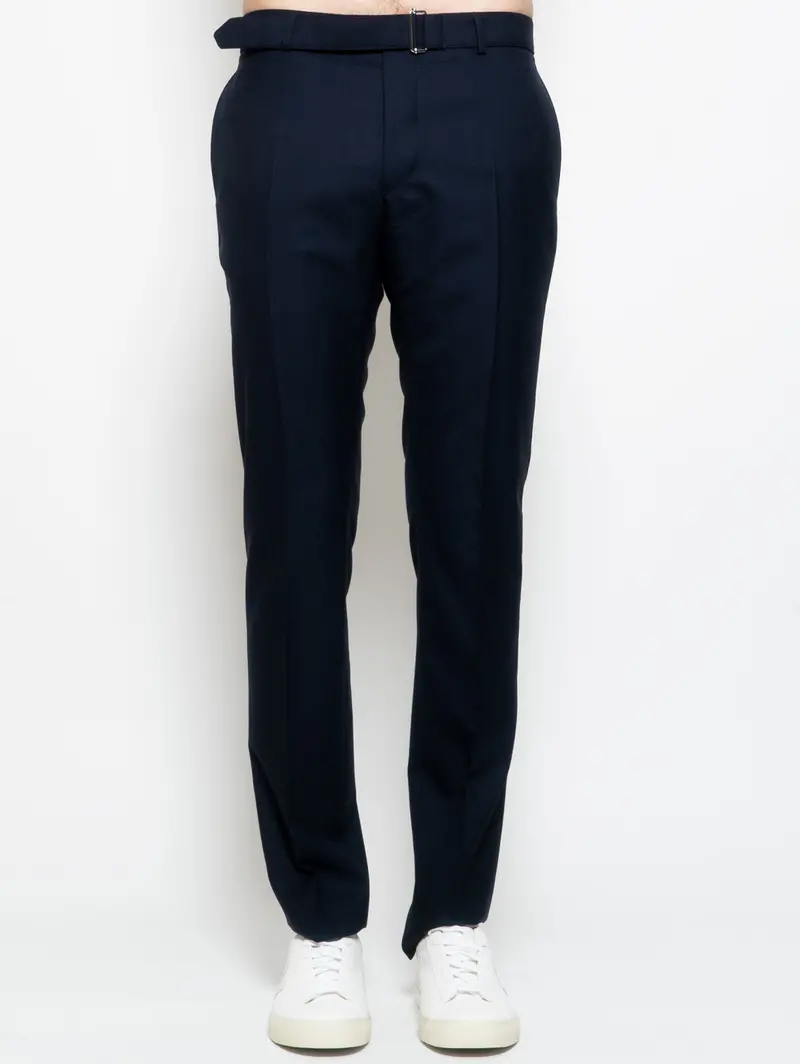 Paul Wool Trousers In Navy Blue 1