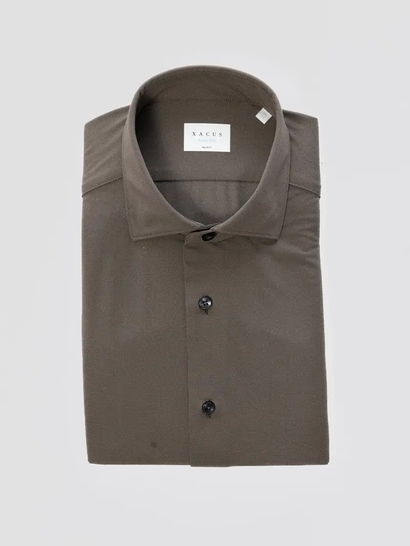 Performance Twill Shirt In Brown 1