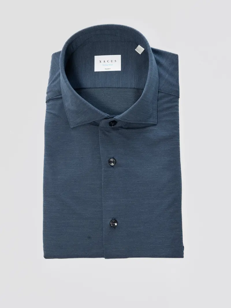 Performance Twill Shirt In Navy Blue 1