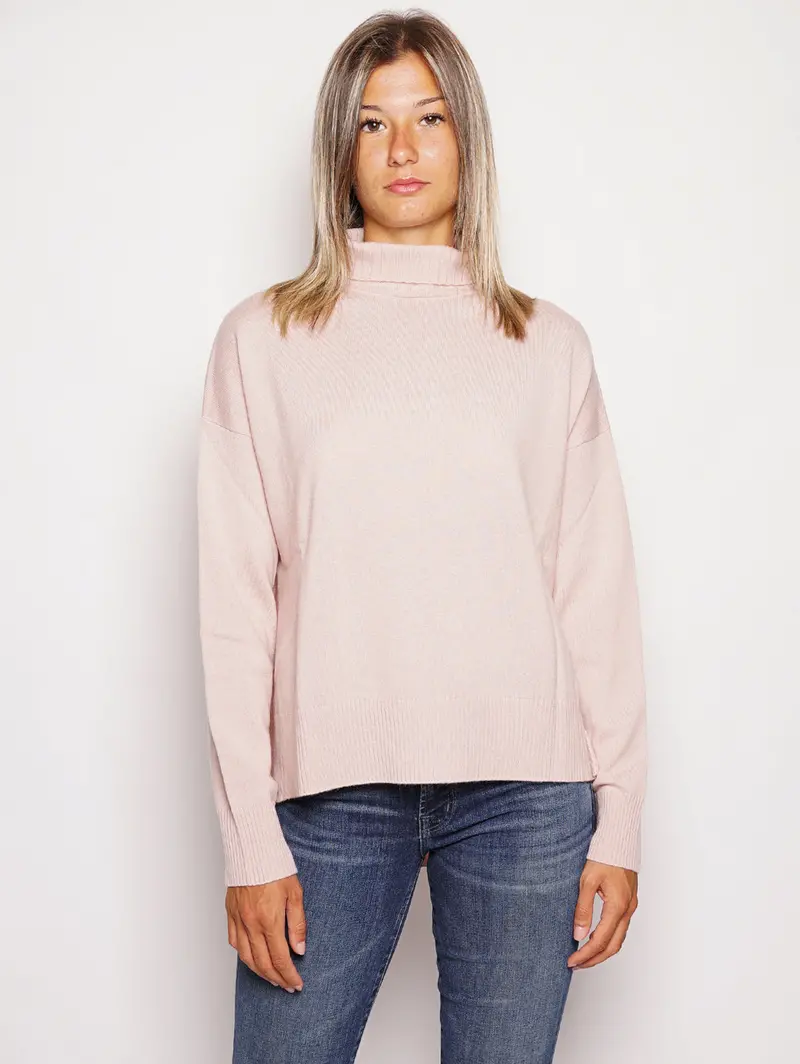 Pink Calapogon High-Neck Sweater 1