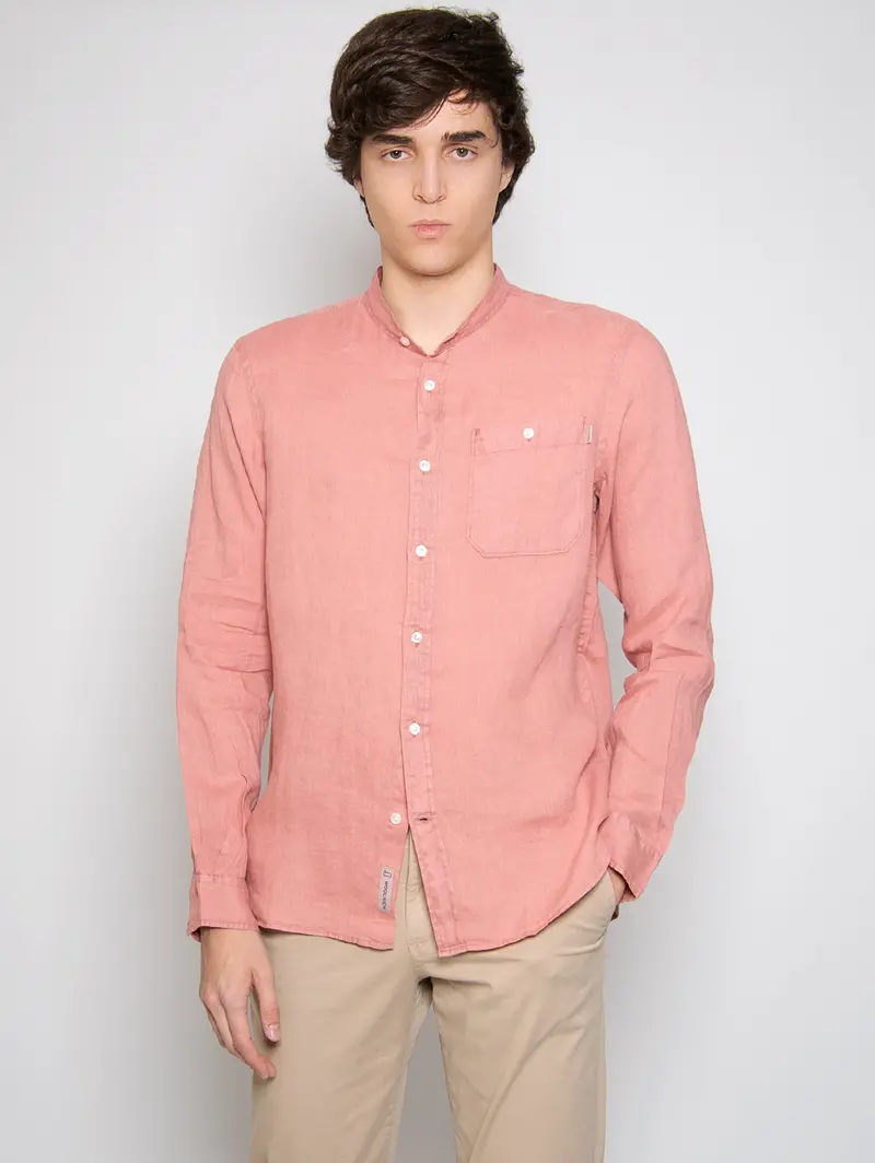 Pink Korean Linen Shirt 1