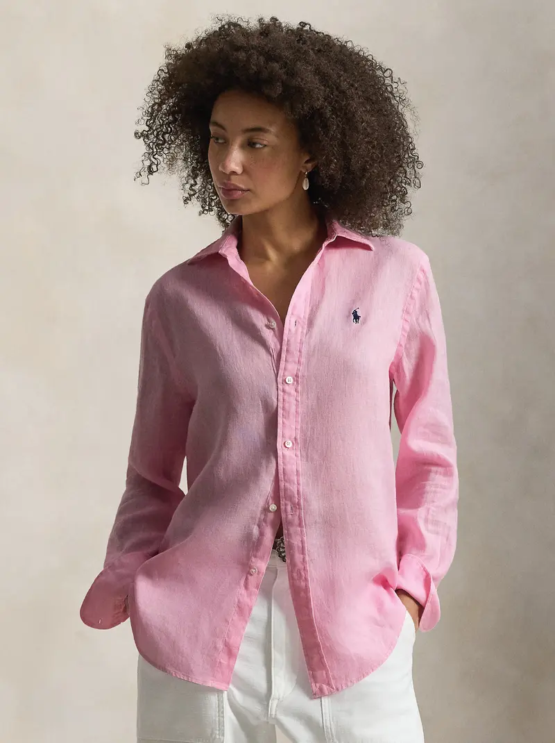 Pink Linen Classic-Fit Shirt 1