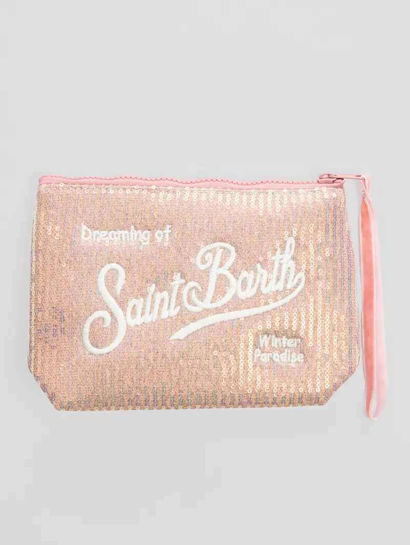 Pink Sequined Clutch Bag 1