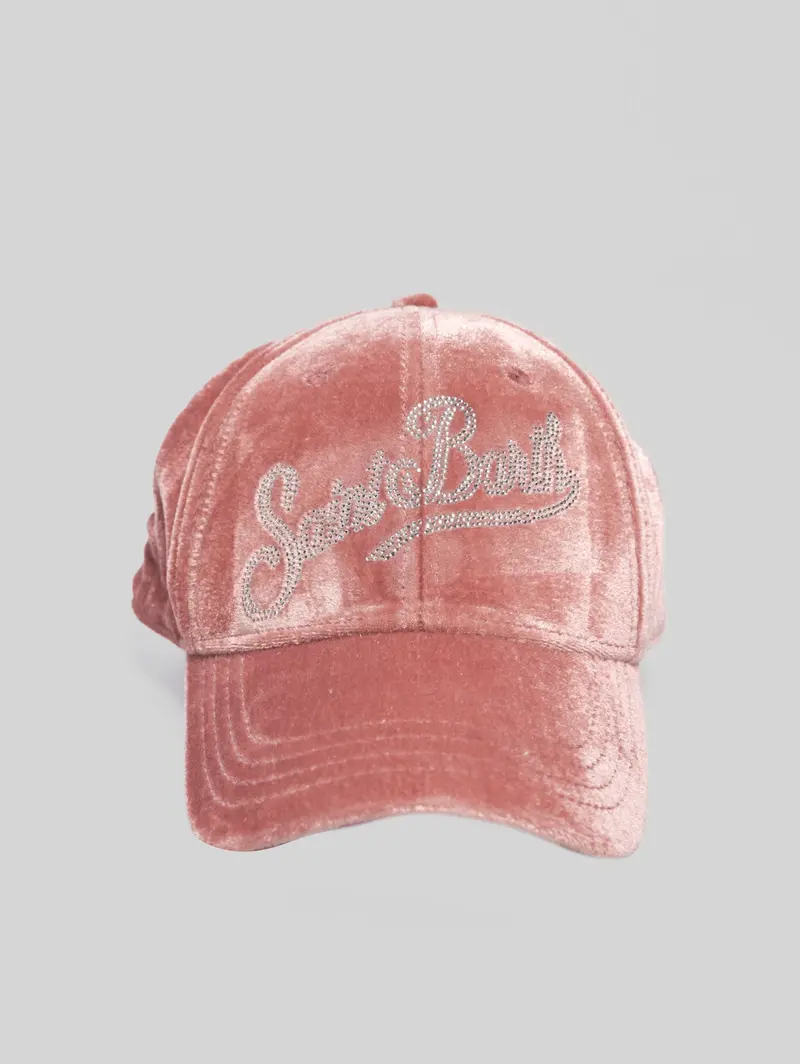 Pink Velvet Baseball Cap 1