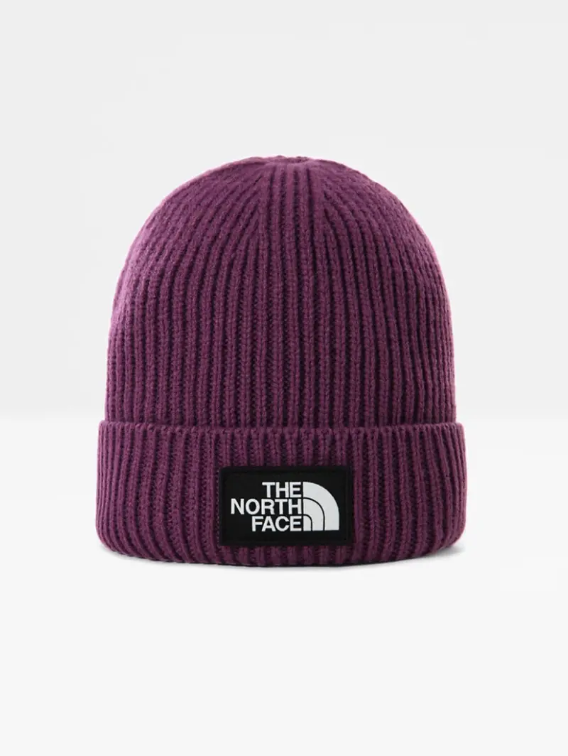 Plum Ribbed Logo Beanie 1
